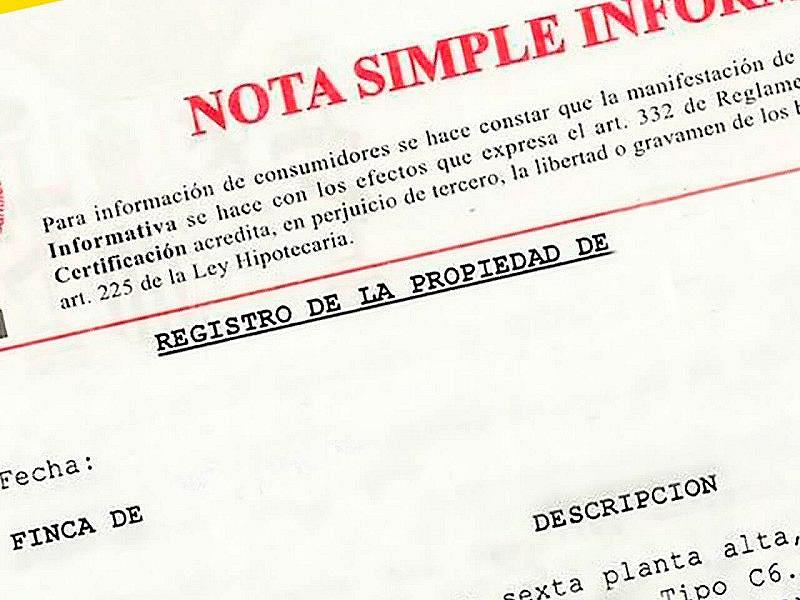 Nota Simple in Spain